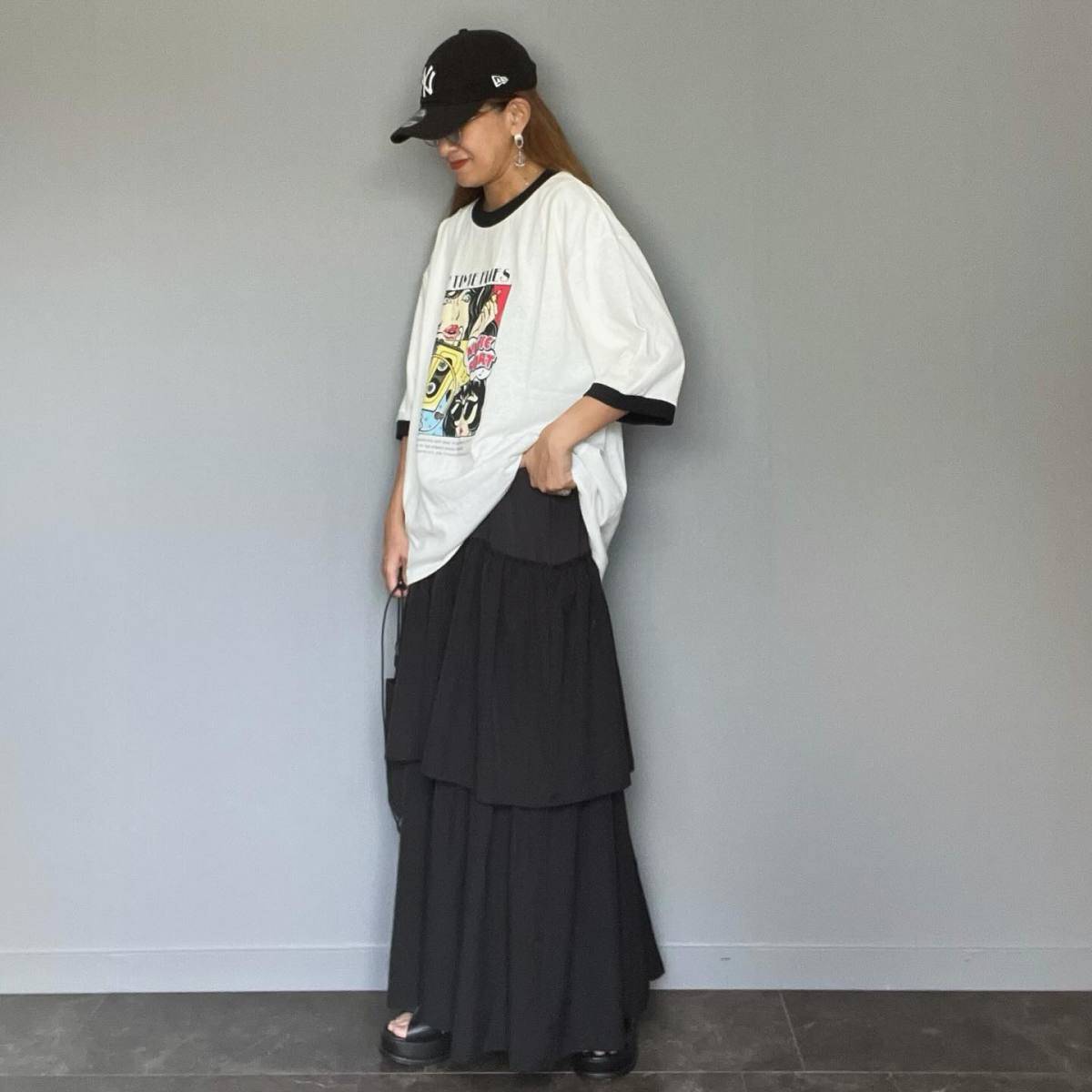 プリントTシャツを重ね着する♪