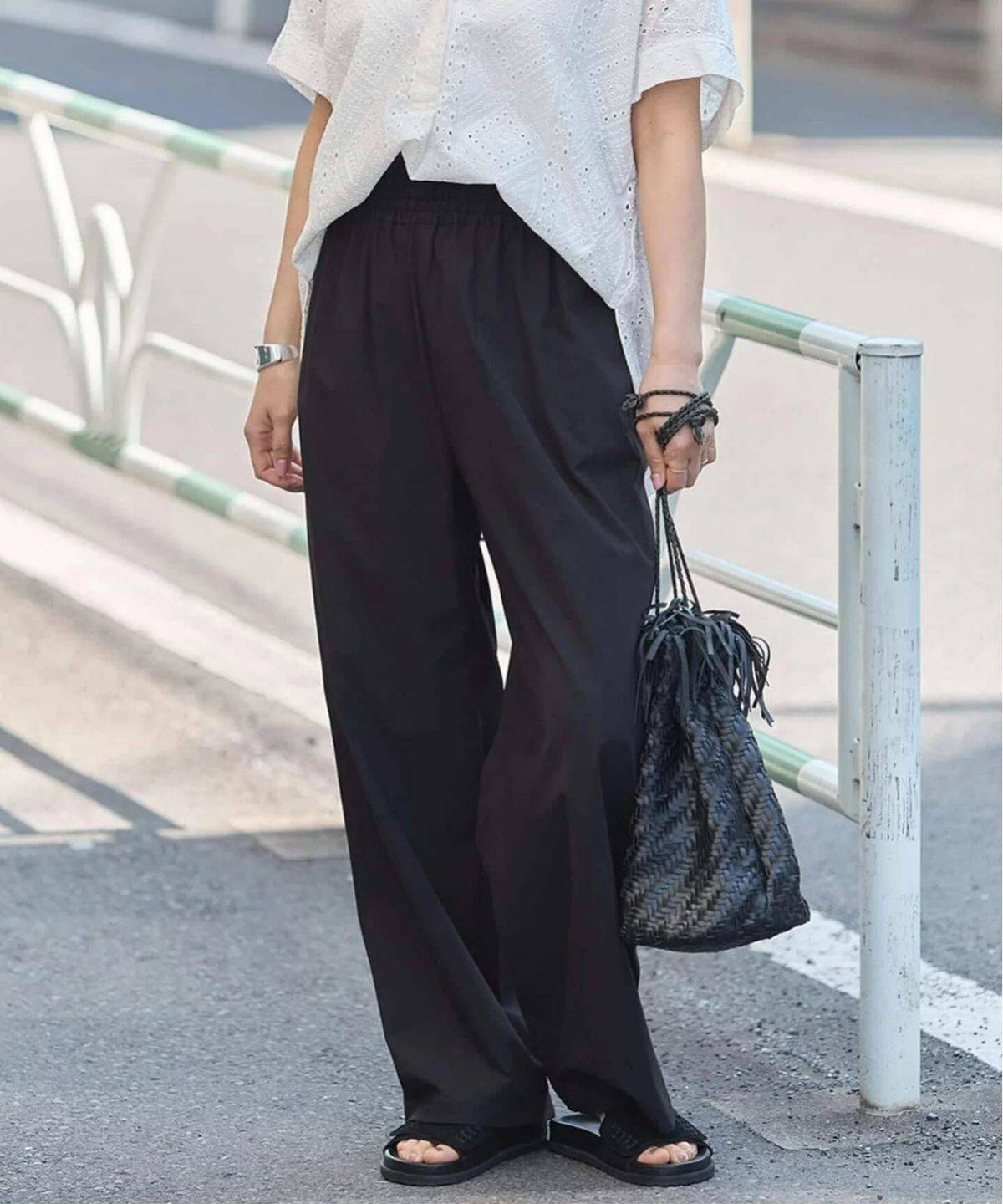 JOURNAL STANDARD リネンナイロンストレッチワイドパンツ