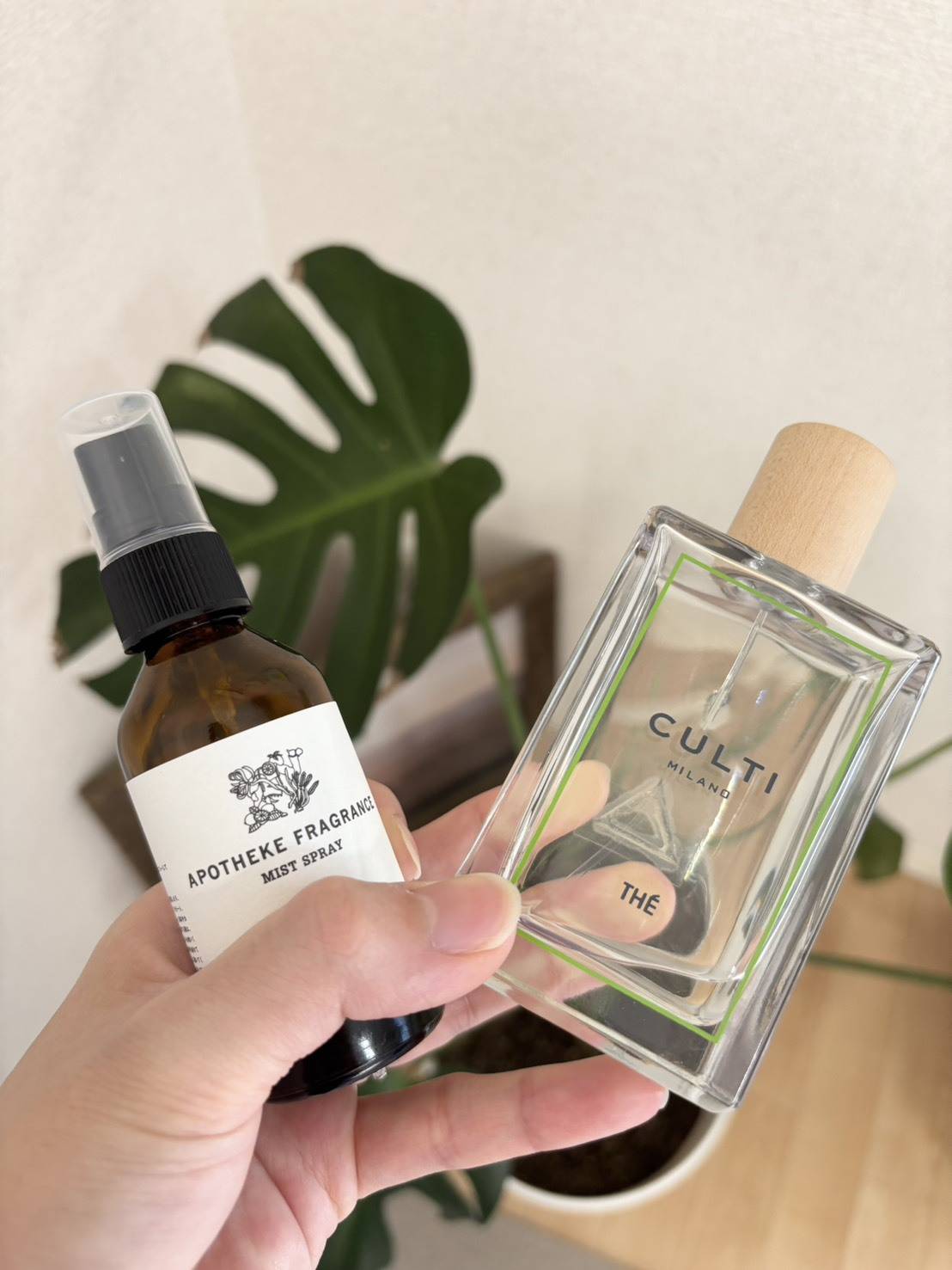 アクタスのCULTIとapotheke fragranceのmist spray