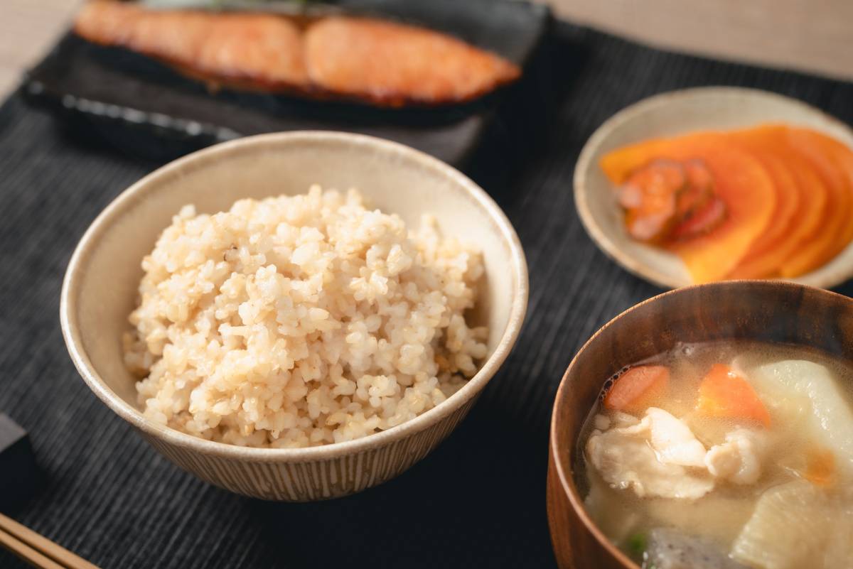 玄米を使った定食