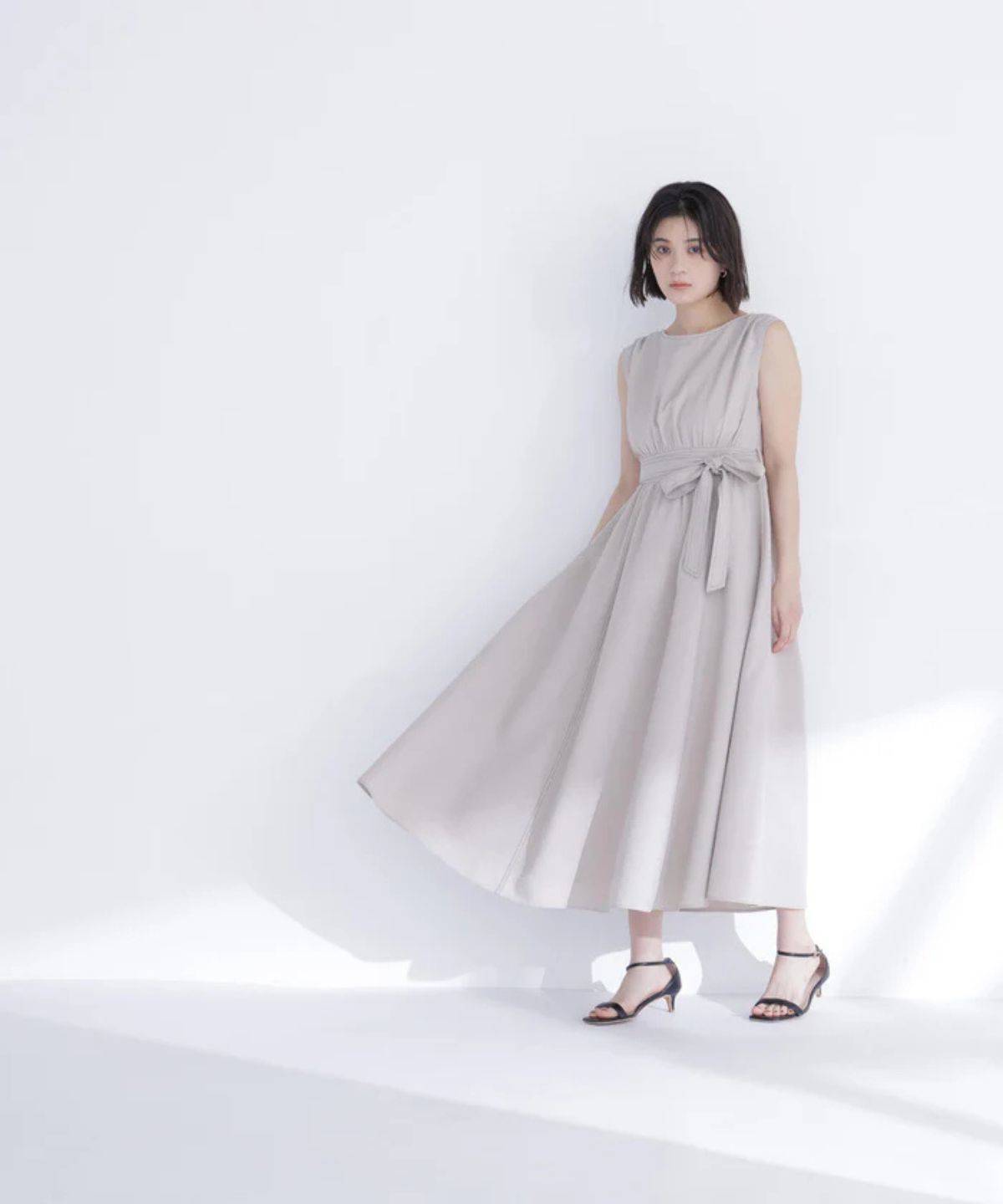 NATURAL BEAUTY BASIC ベルテッドステッチワンピース