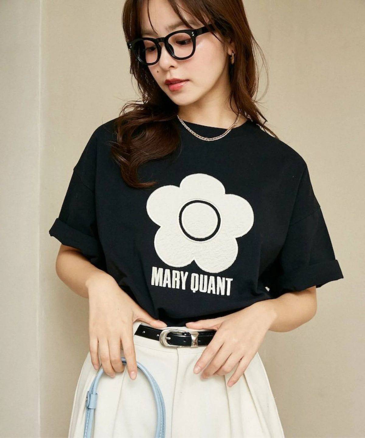 MARY QUANT 異素材デイジーアートTシャツ 限定展開