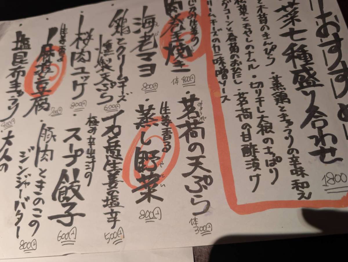 生姜屋 黒兵衛 メニュー