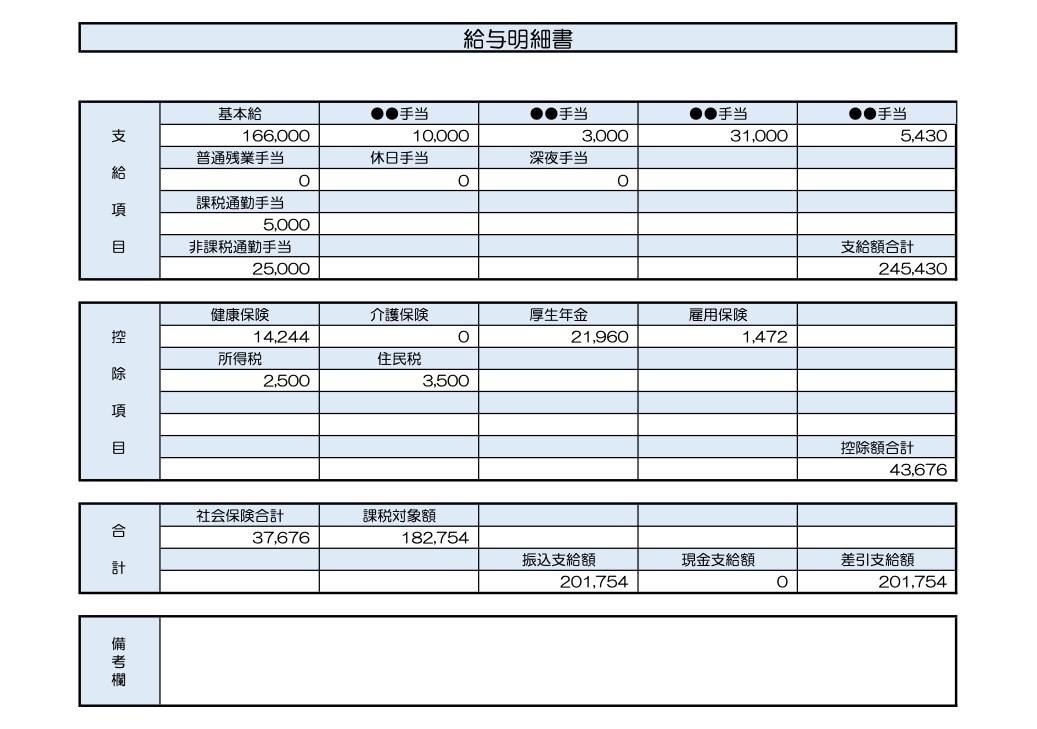 46歳、医療事務の給与明細