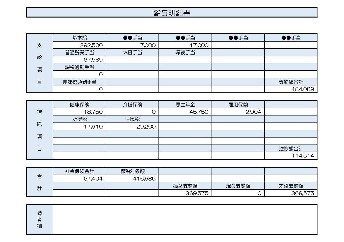 33歳、設計職の給与明細