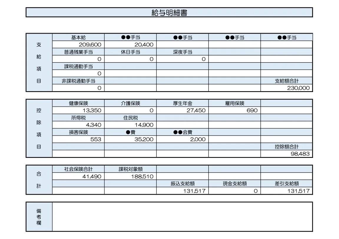25歳、システムエンジニアの給与明細