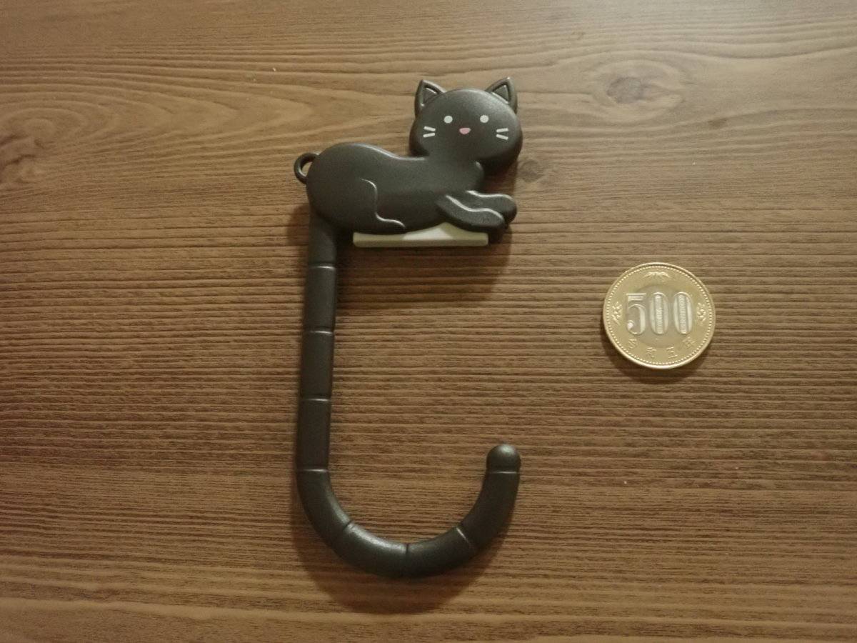 ダイソー：バッグフック(猫)