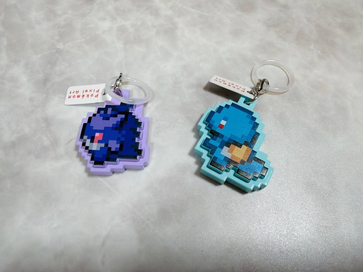 ゼニガメとゲンガーのドット絵マスコットを並べてみた