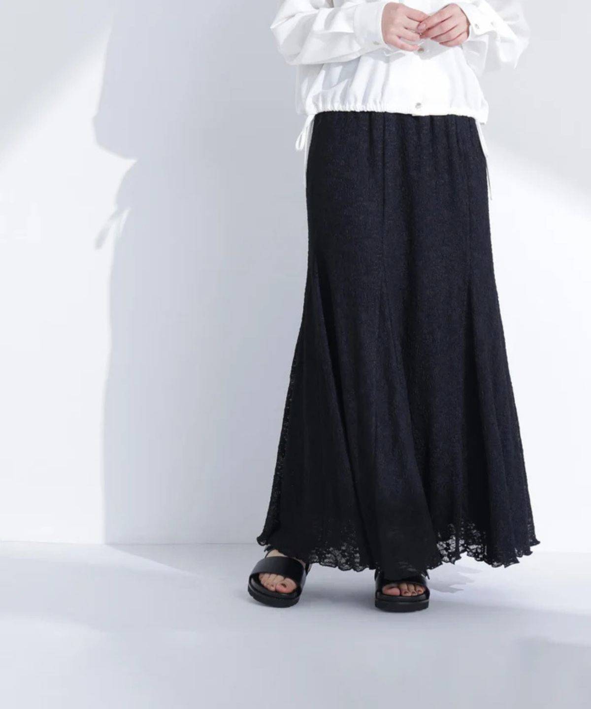 NATURAL BEAUTY BASIC 切替レースマーメイドスカート