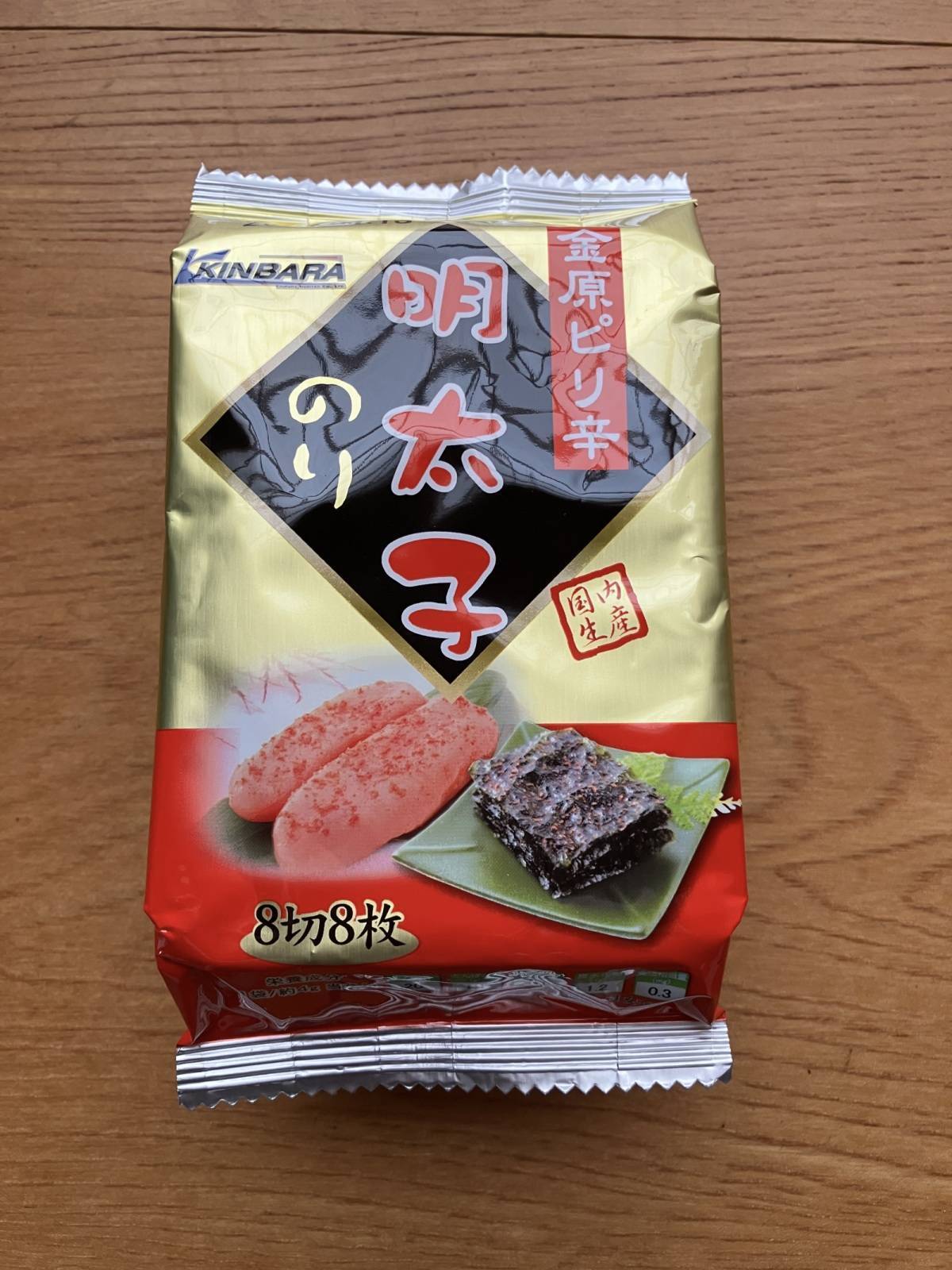 ダイソー:金原海苔店 金原ピリ辛明太子のり 8切8枚