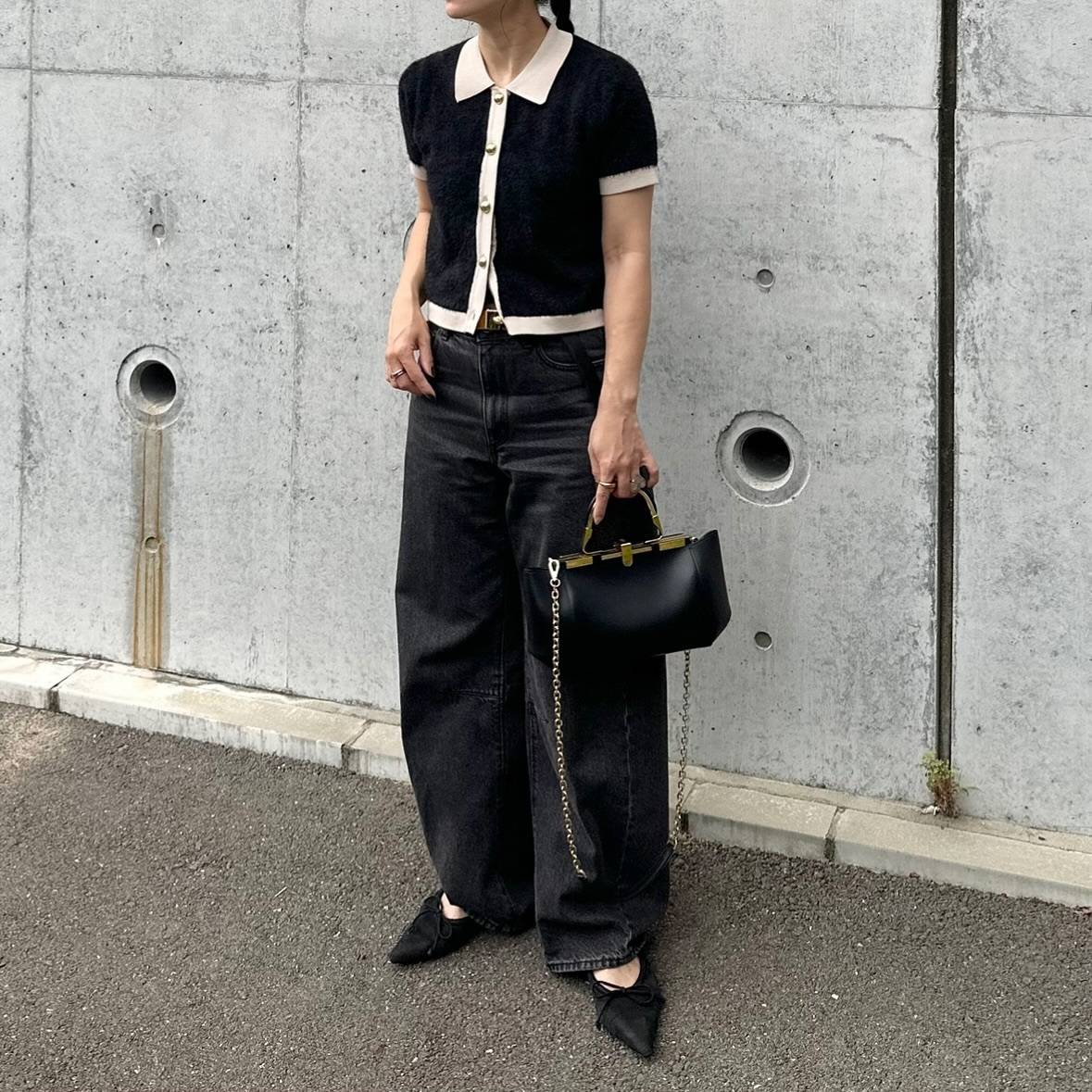 襟付きカーディガンを合わせる♡