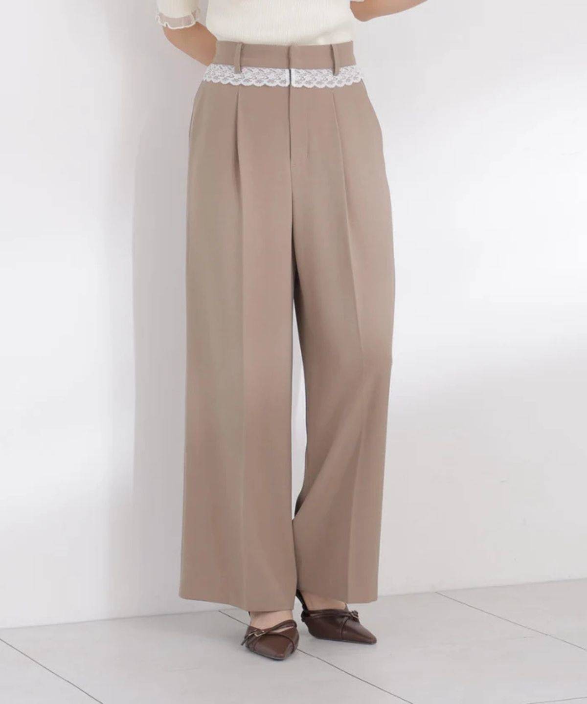 PROPORTION BODY DRESSING ＜a/mie＞ウエストレースワイドパンツ
