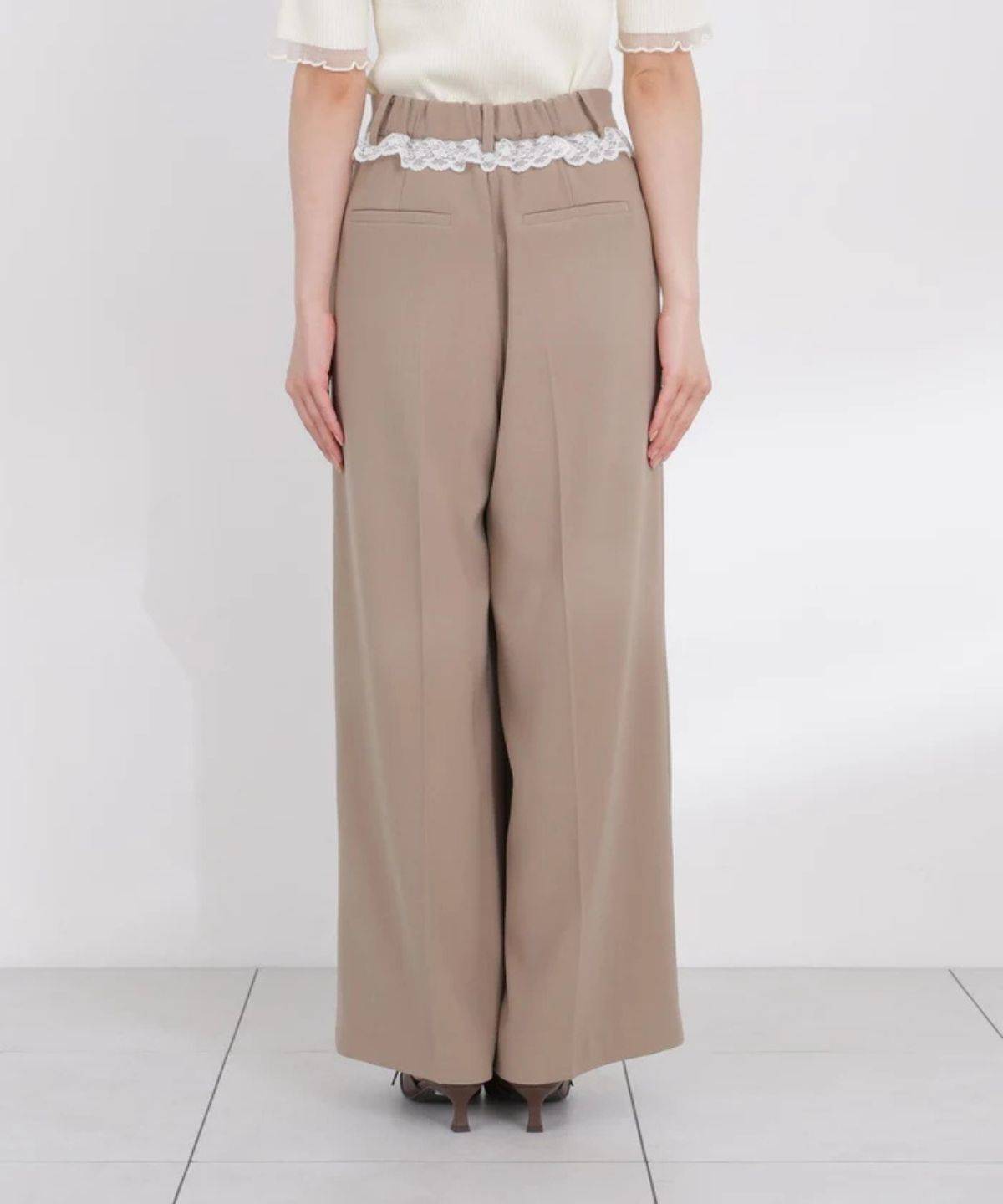 PROPORTION BODY DRESSING ＜a/mie＞ウエストレースワイドパンツ