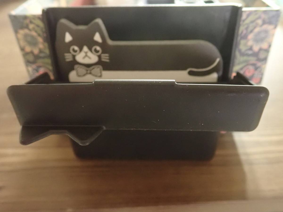 ダイソー：ねこふせんケースセット ワイド BK