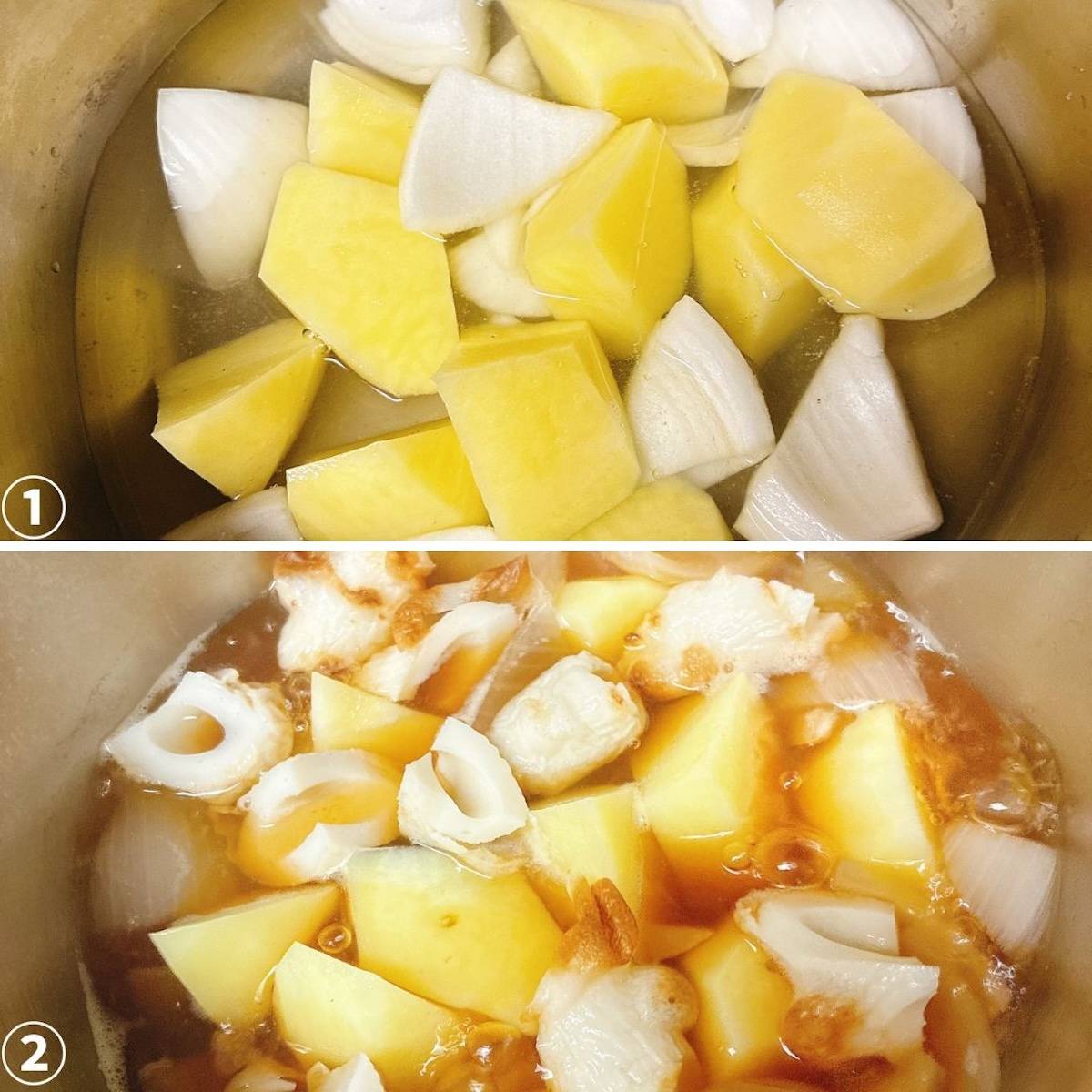 紀文公式の「焼ちくわと春野菜の煮物」のレシピ