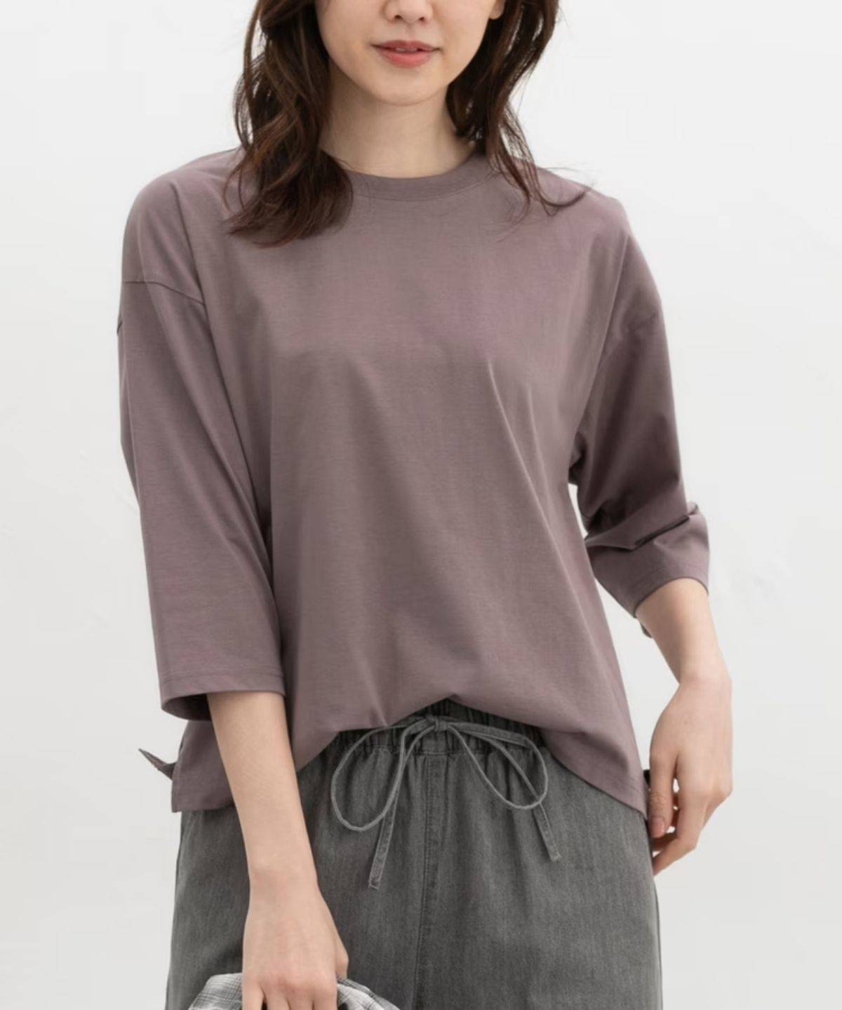 Honeys きれいめ7分袖Tシャツ