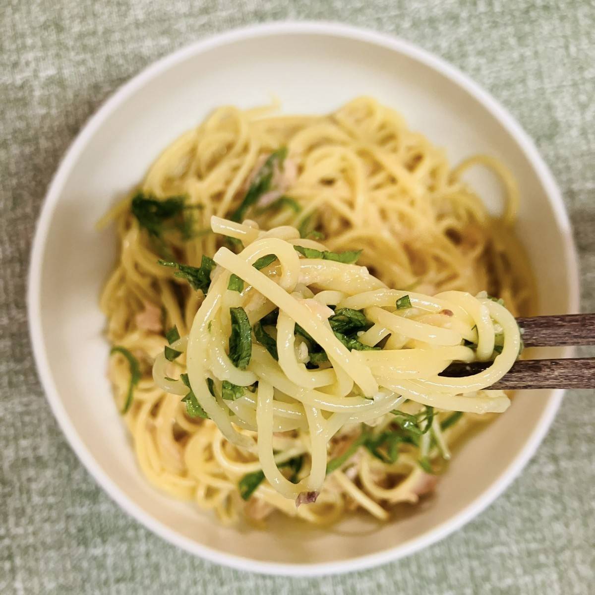 マ・マー公式の「混ぜるだけで簡単♪ツナのかまたまパスタ」のレシピ