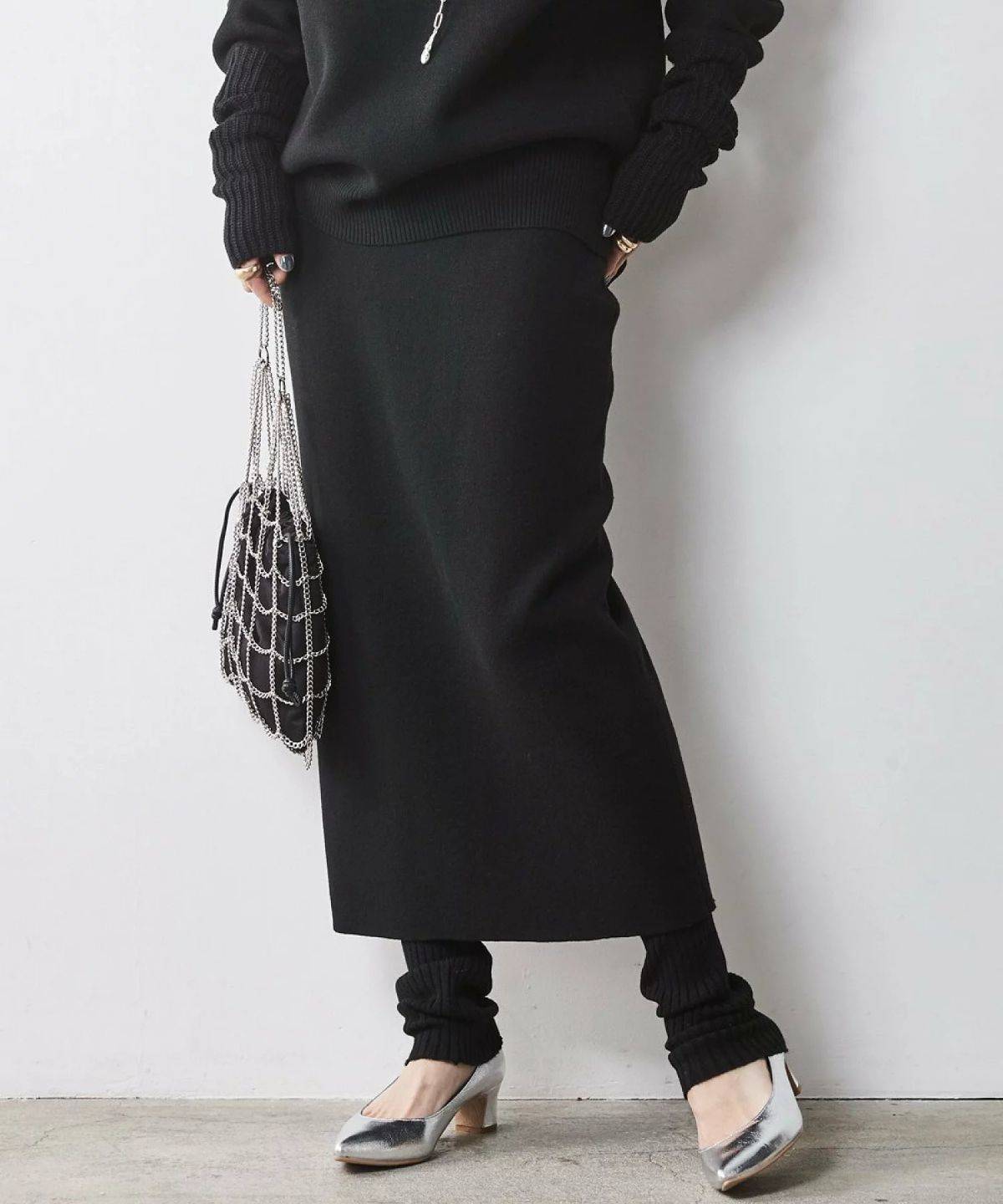 CHIC STYLE レギンス付ニットタイトスカート
