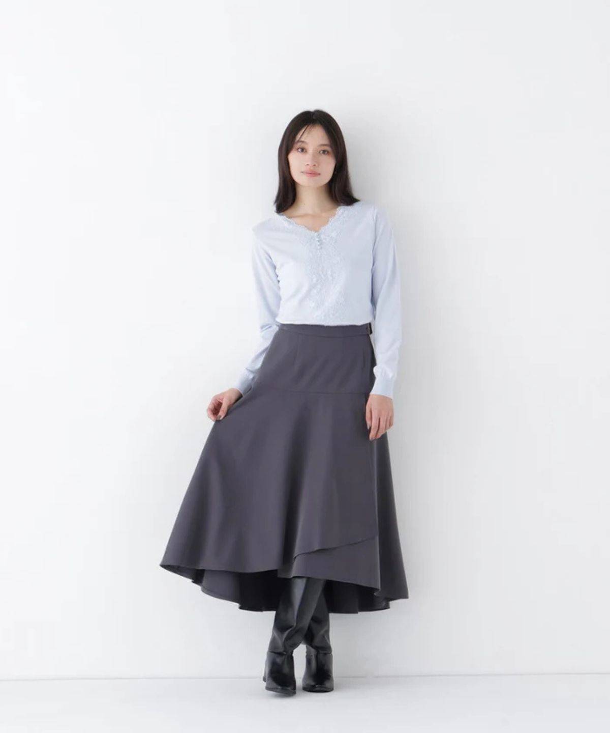 NATURAL BEAUTY BASIC アシメラッフルスカート