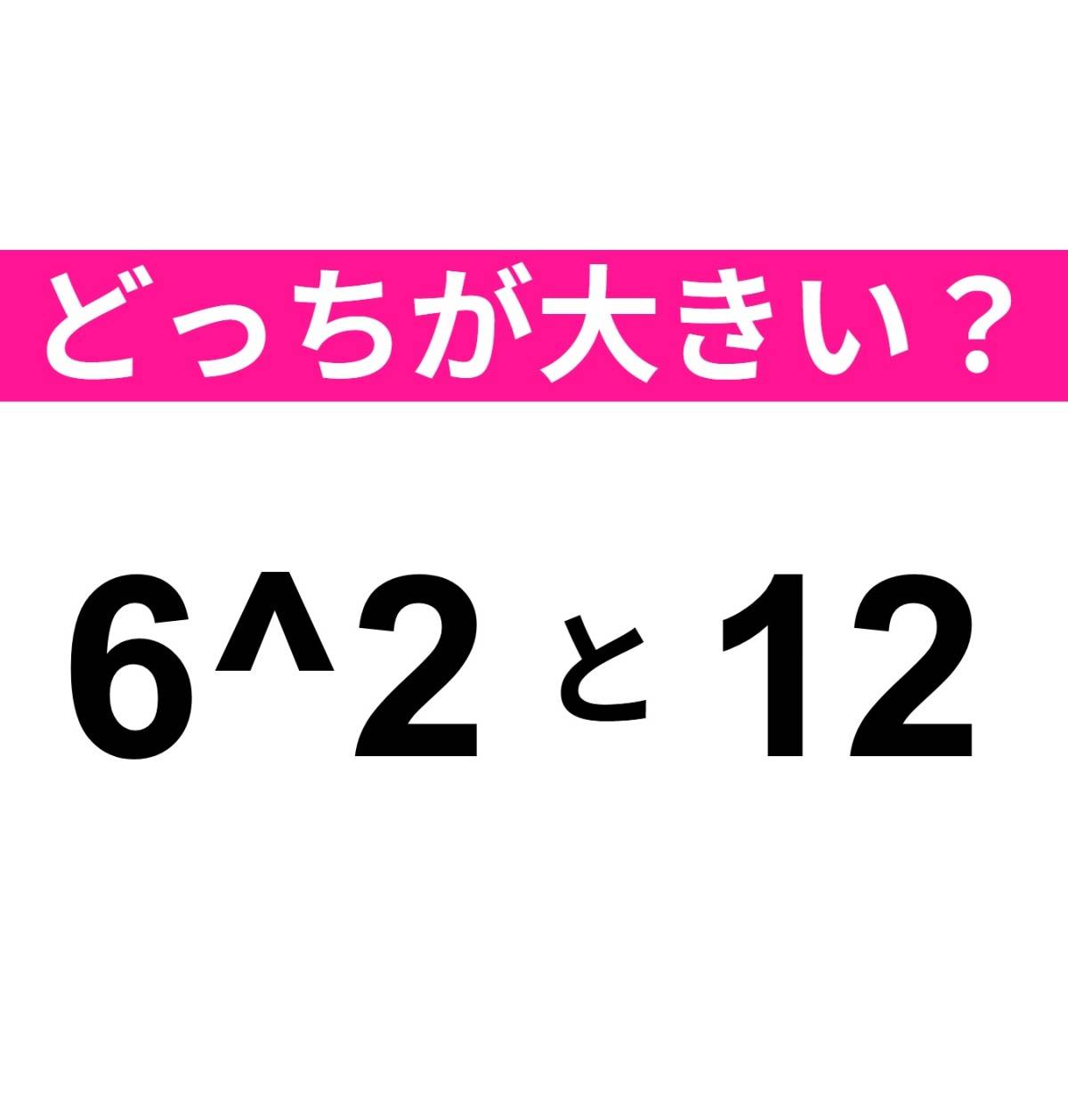 どちらが大きい？　6^2　と　12