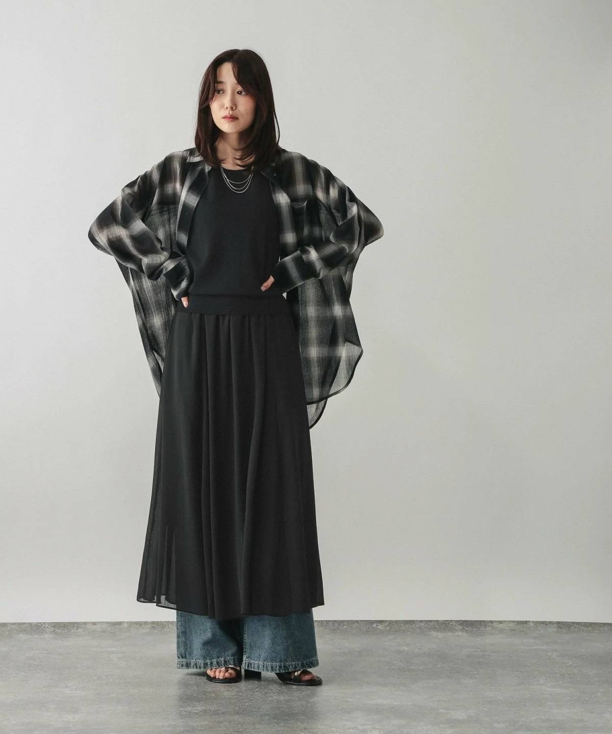 GLOBAL WORK ドッキングノースリーブワンピース