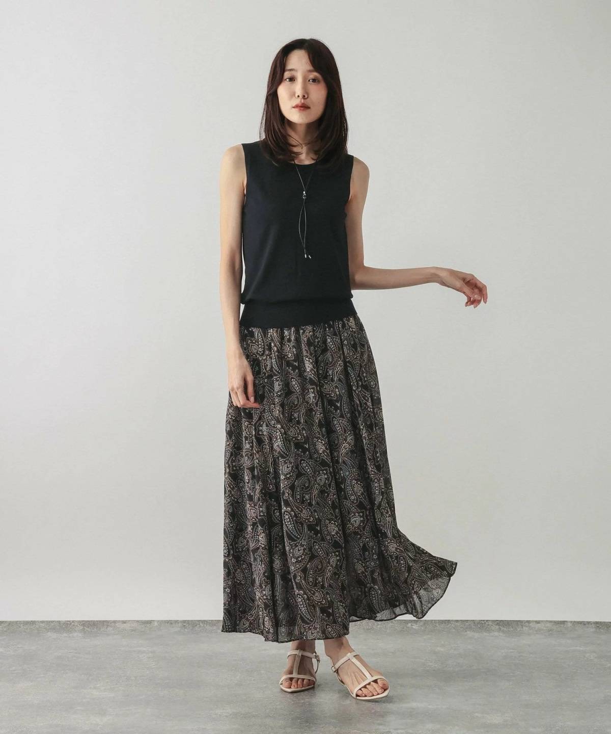 GLOBAL WORK ドッキングノースリーブワンピース