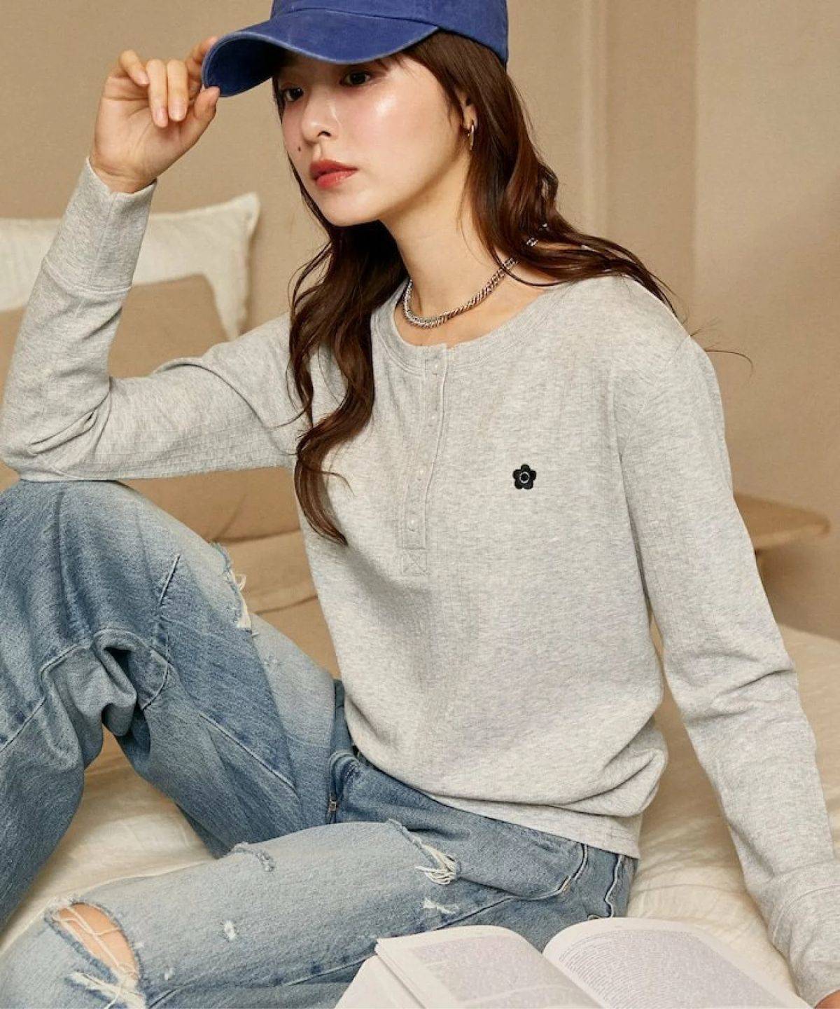 MARY QUANT リブヘンリーネックロンT 限定展開