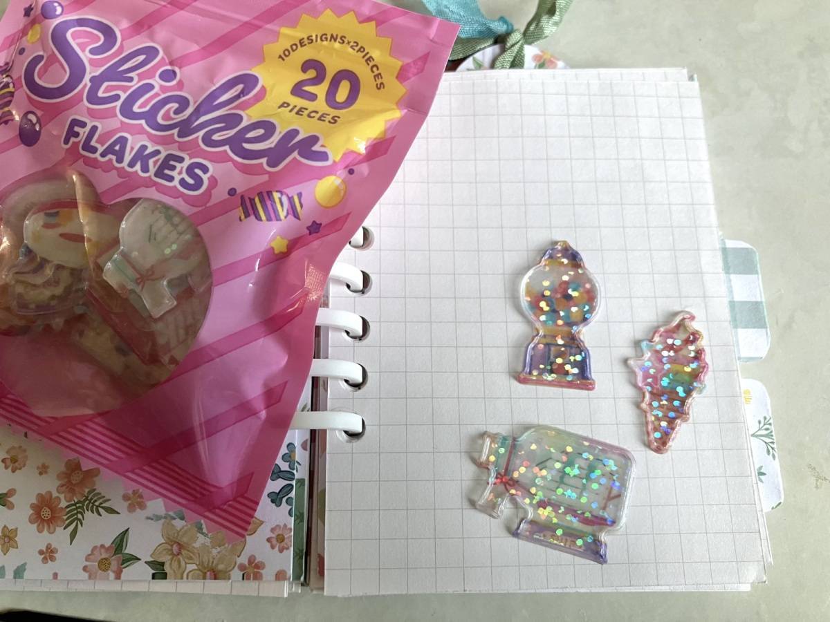 セリア：フレークシール 20片 お菓子パッケージ