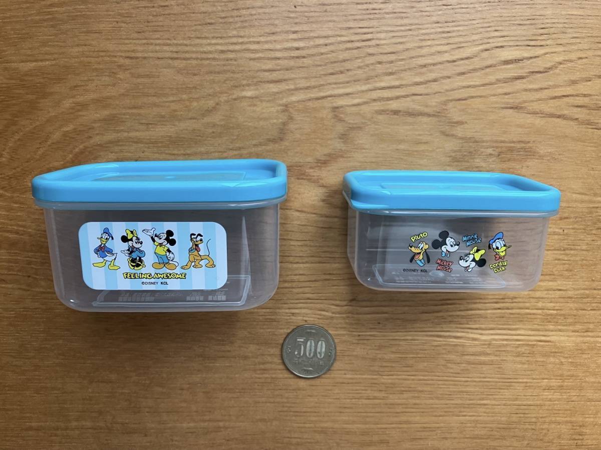 セリア：角型シール容器 220+130ml ミッキー＆フレンズ