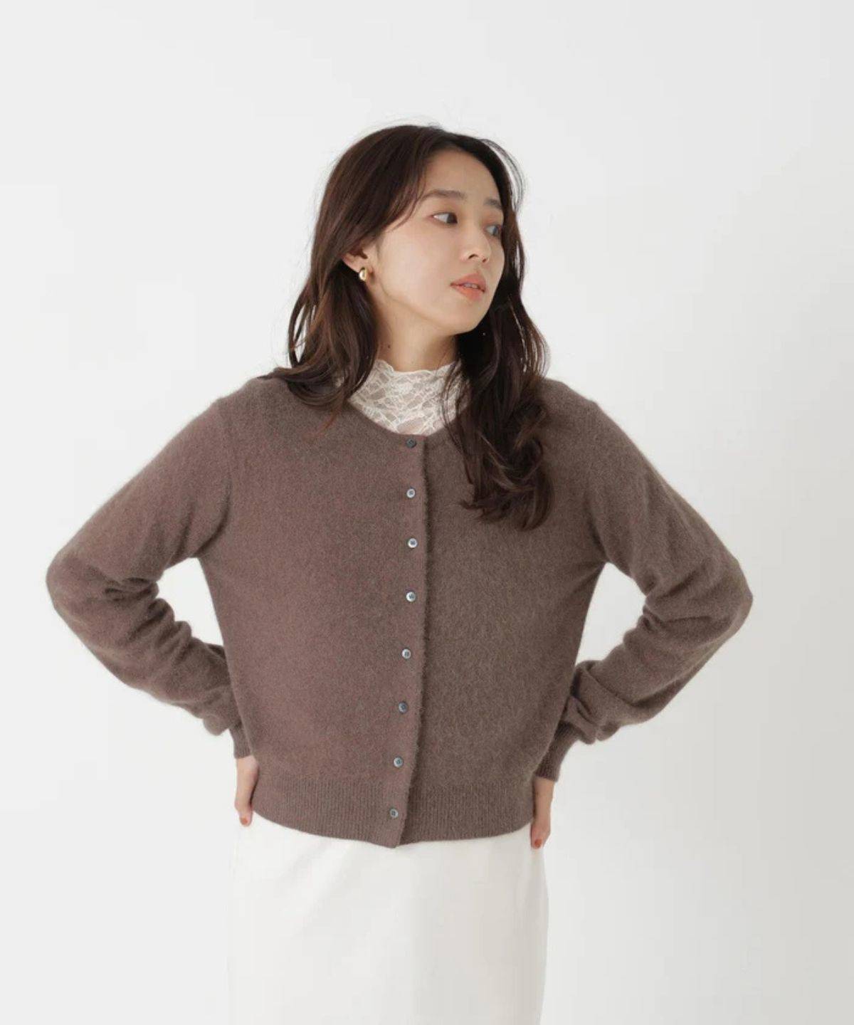 NATURAL BEAUTY BASIC FOXブレンドニットシリーズ カーディガン