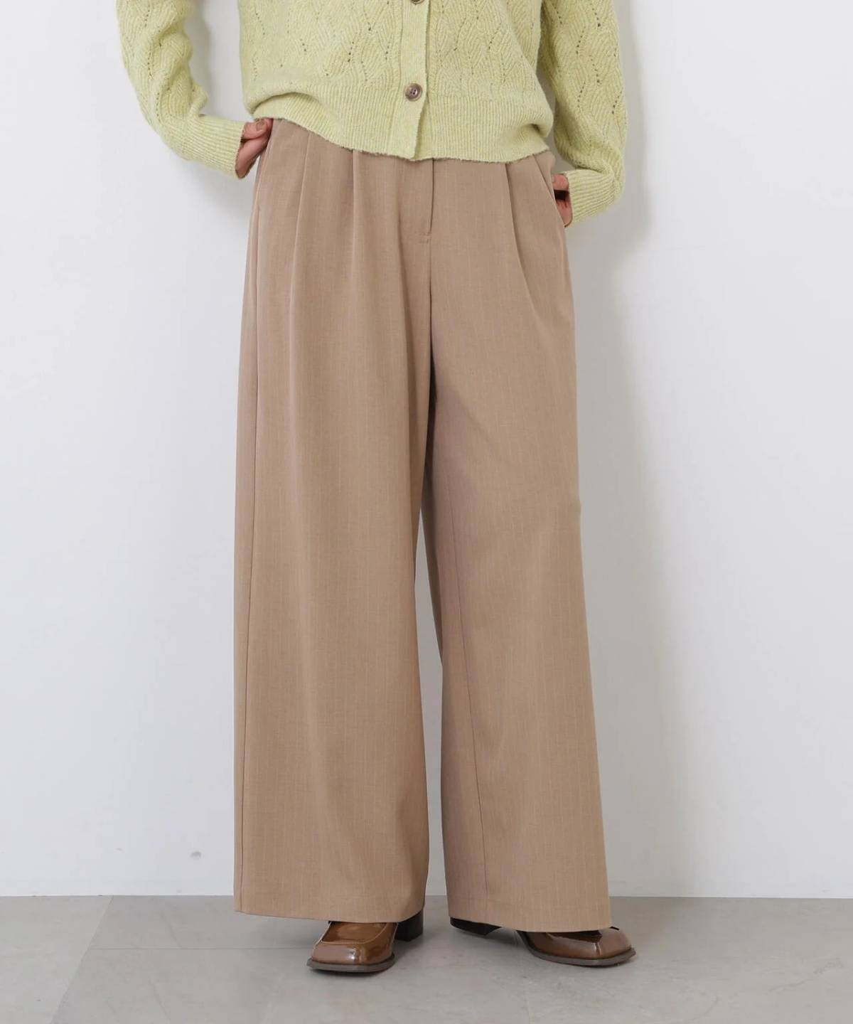 N. Natural Beauty Basic* ストライプワイドパンツ