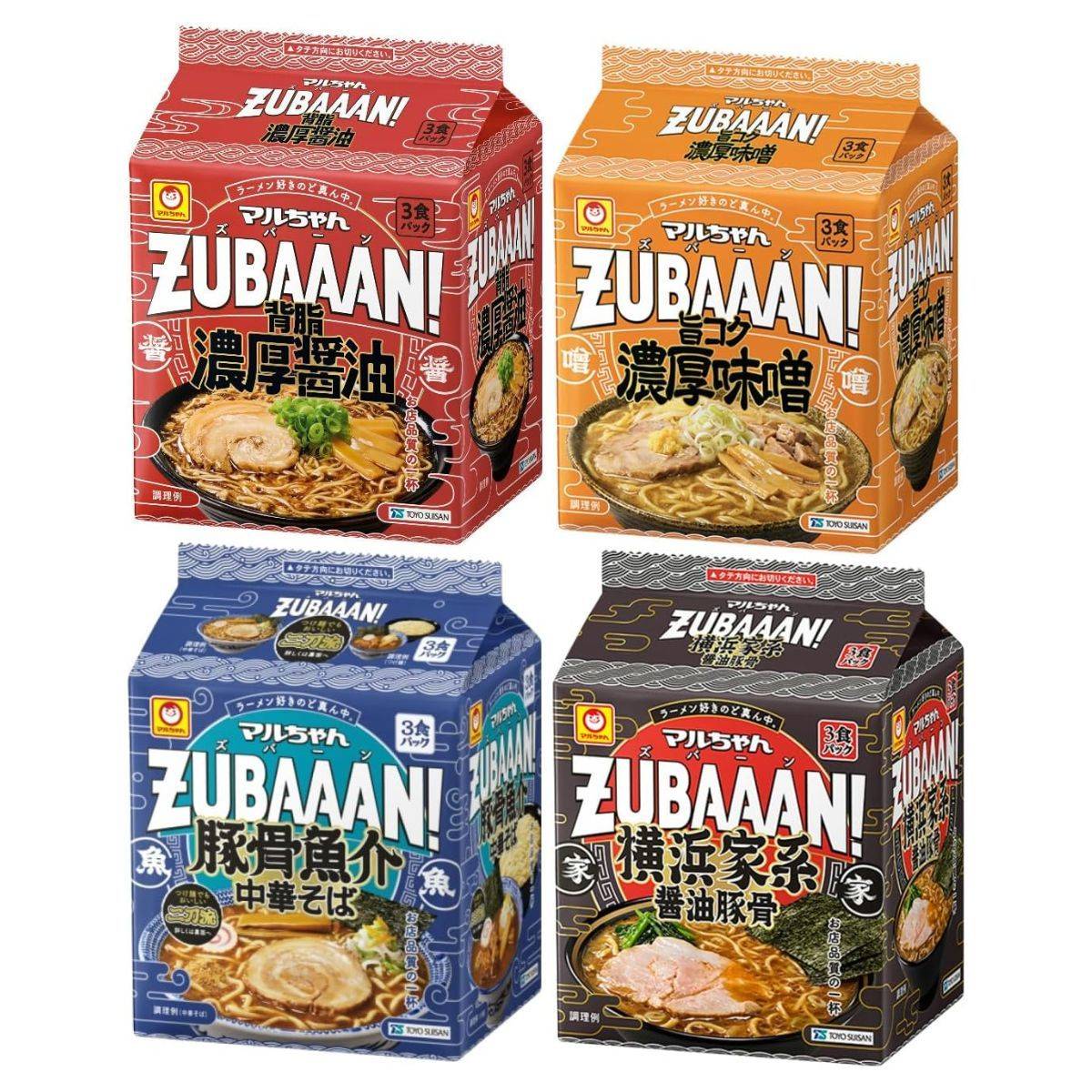 【Amazon.co.jp限定】マルちゃん ZUBAAAN！ 3食 4種セット