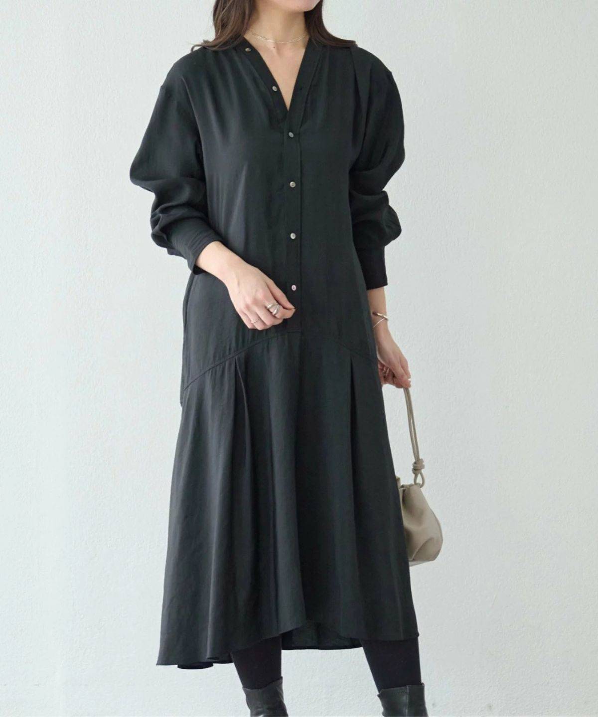 BEARDSLEY カラーレスシャツワンピース