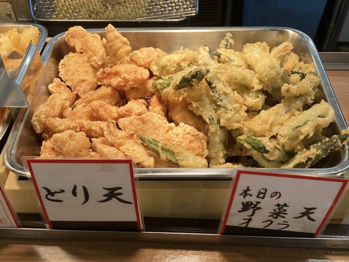天ぷら（とり天、オクラ）