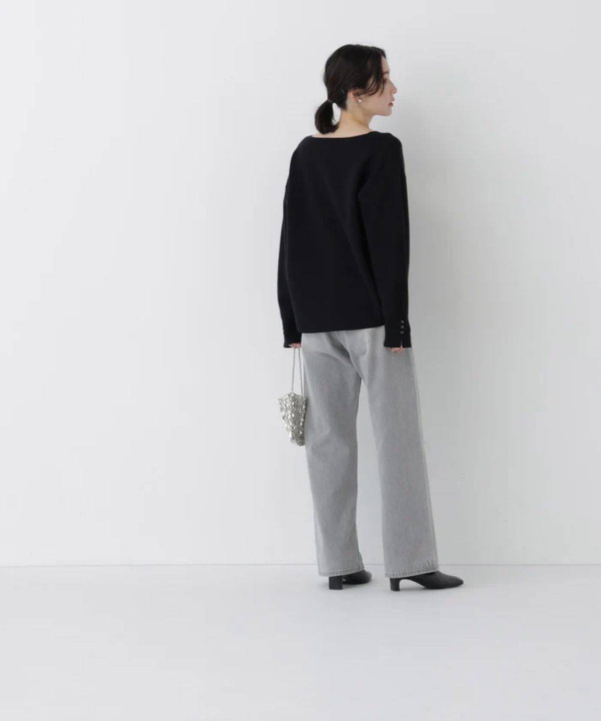 NATURAL BEAUTY BASIC ダブルジャガードVネックニット