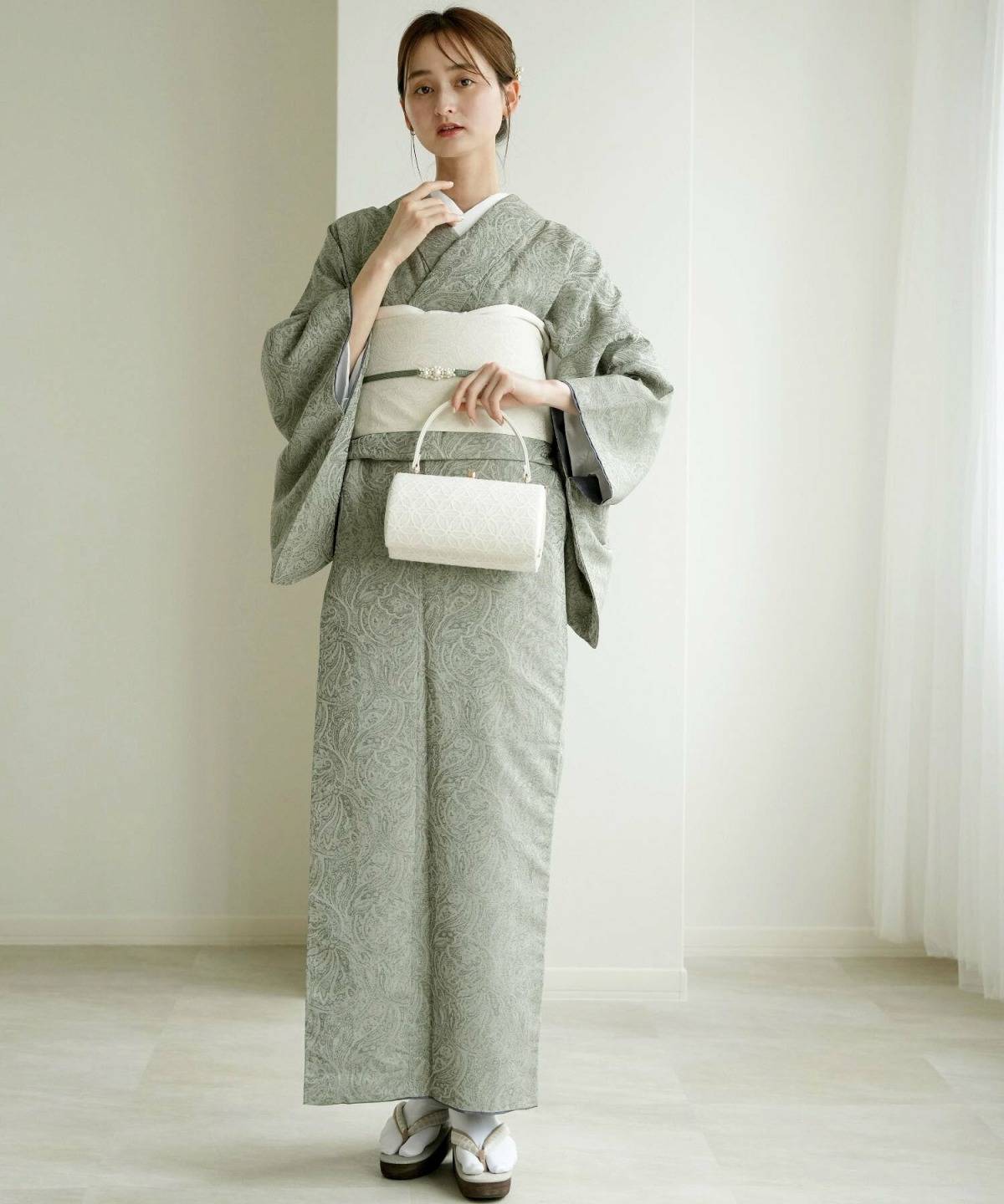 utatane 日本製 ファブリック着物 更紗ジャガード