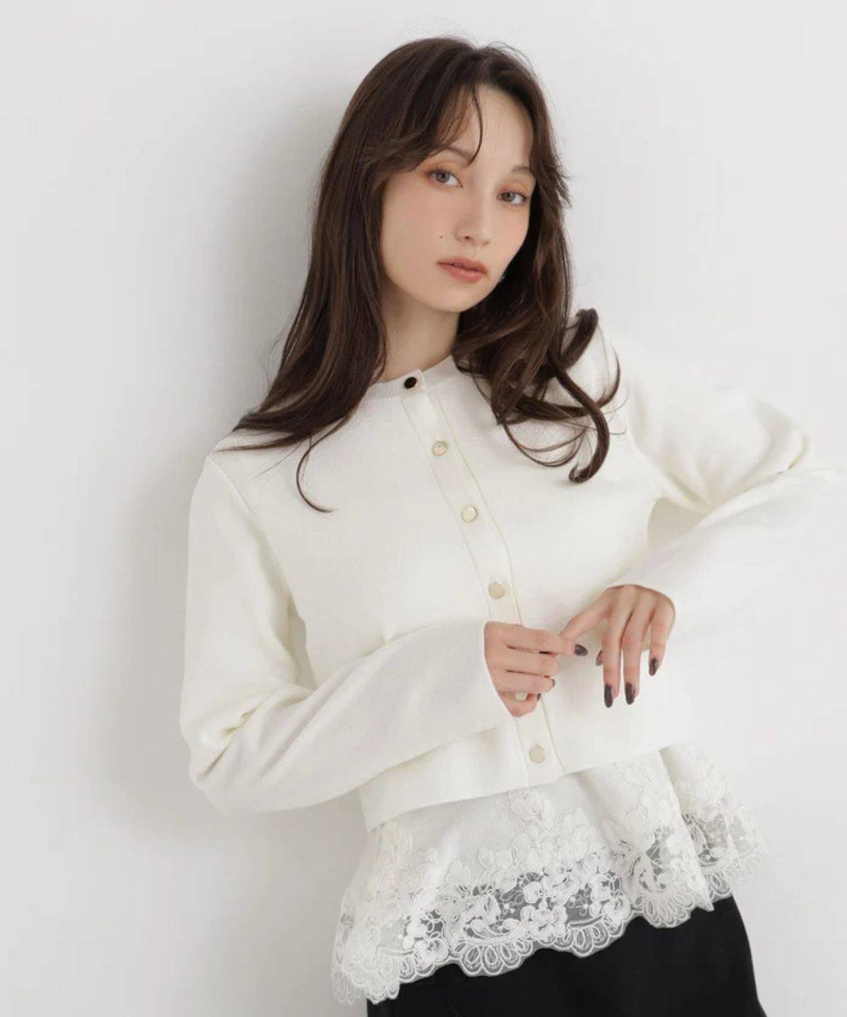 NATURAL BEAUTY BASIC 裾レースアンサンブル