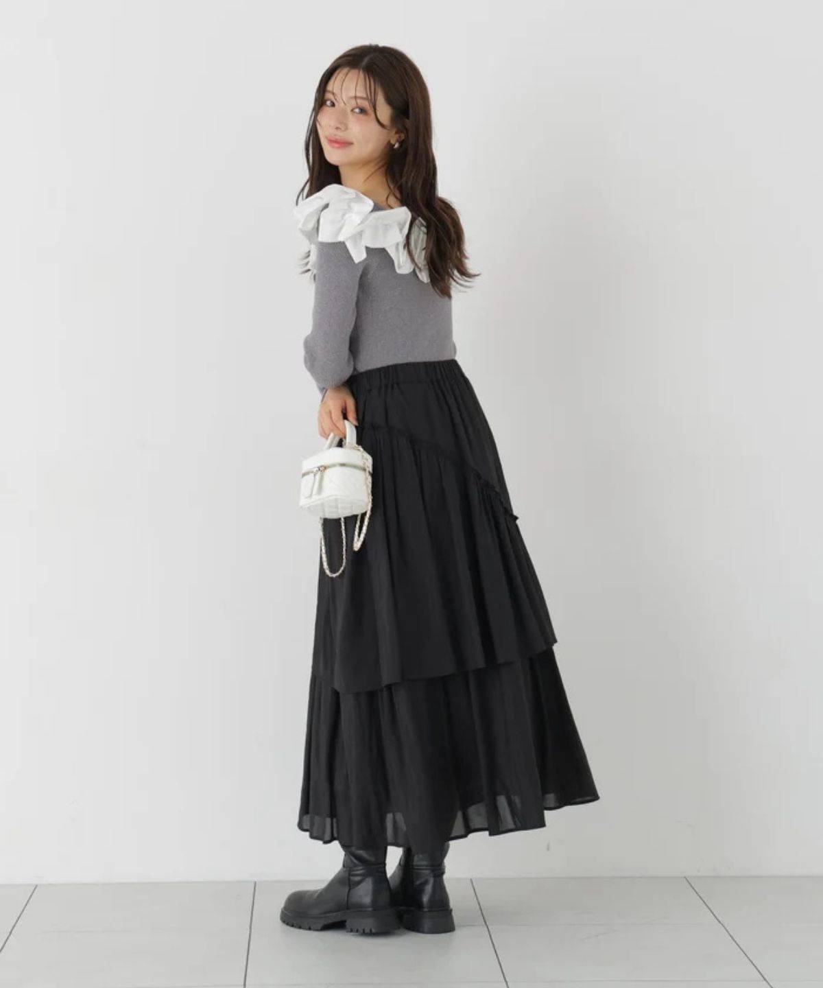 PROPORTION BODY DRESSING エアリーティアードスカート
