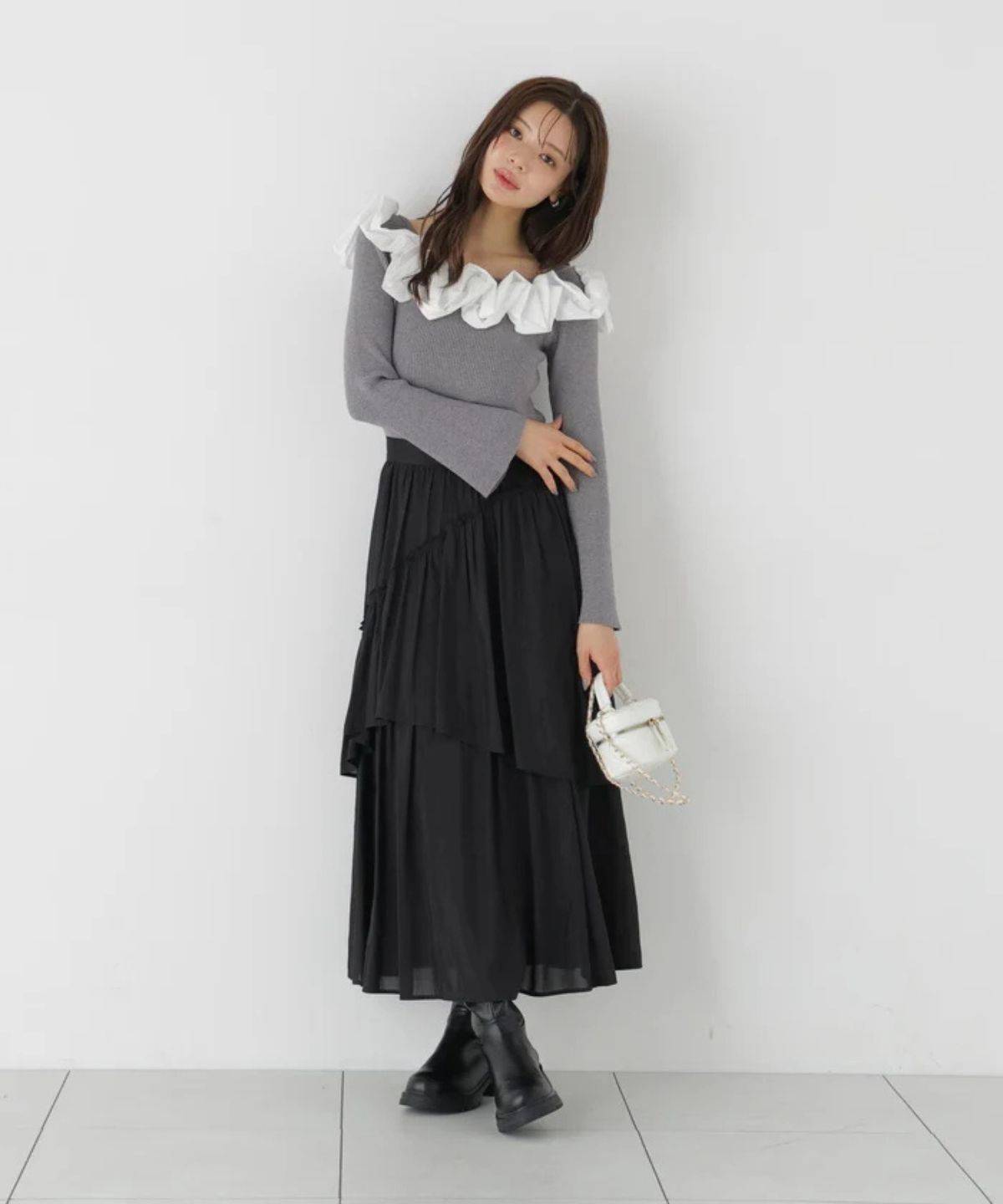 PROPORTION BODY DRESSING エアリーティアードスカート
