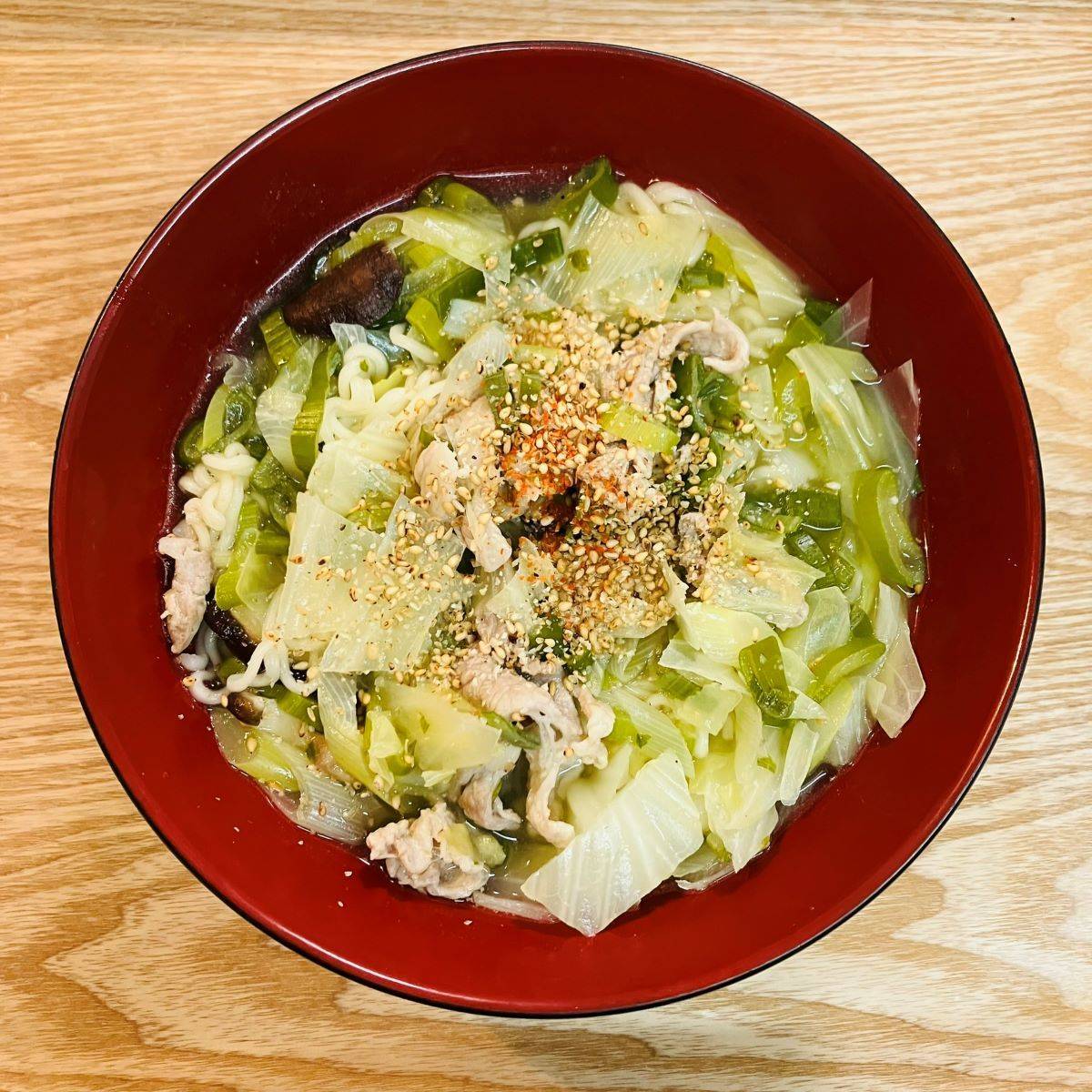 サッポロ一番公式の「無限ごま油鍋風ラーメン」のレシピ