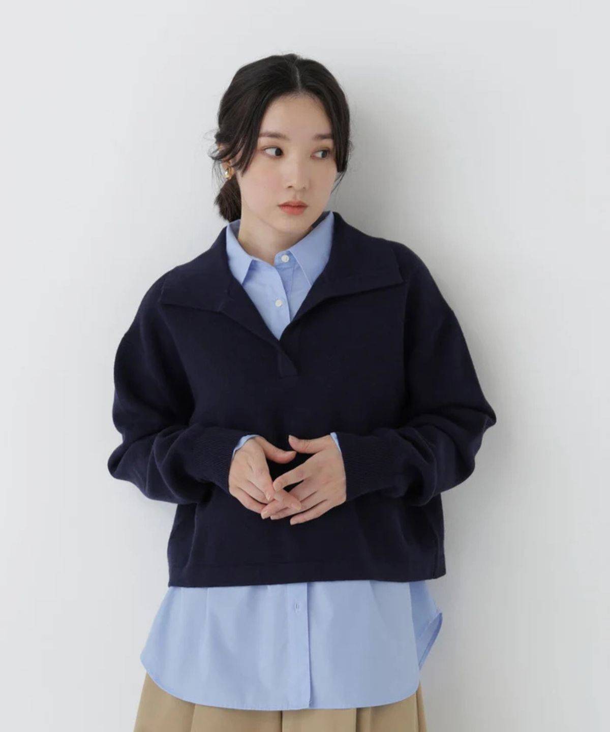 NATURAL BEAUTY BASIC スキッパーニット