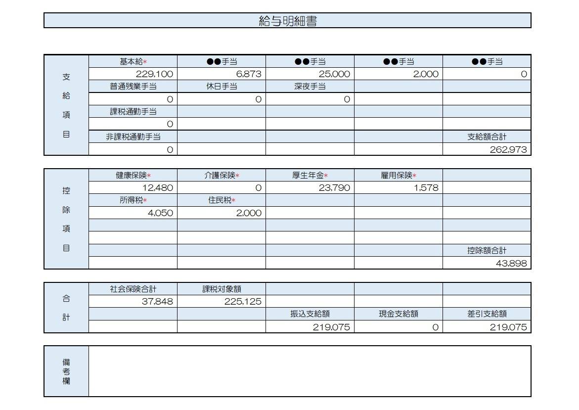 34歳、運輸業の給与明細