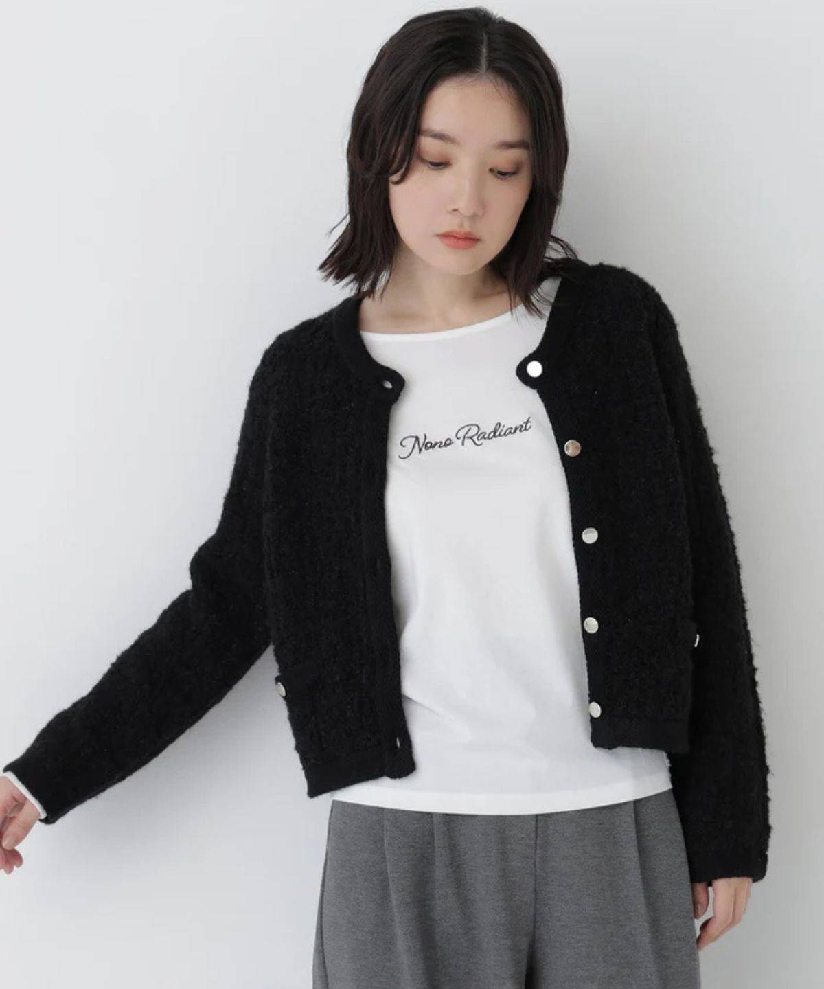 NATURAL BEAUTY BASIC ツイーディーカーディガン