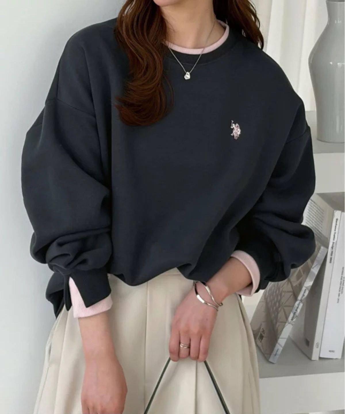 U.S.POLO.ASSN レイヤード風配色スウェット